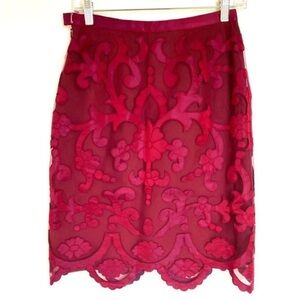 Douglas Hannant Mesh Ribbon Skirt 6 Red